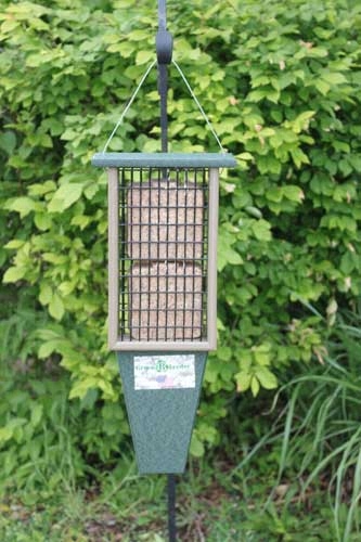 Hunter Green & Driftwood Recycled Plastic Double Suet Feeder  