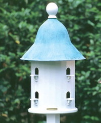 Bell Bird House Blue Verde Copper Roof