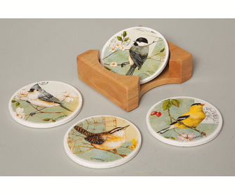 Absorbent Coaster Set with Caddy