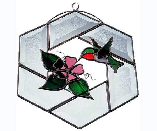 Hummingbird Gazebo Stained Glass Suncatcher