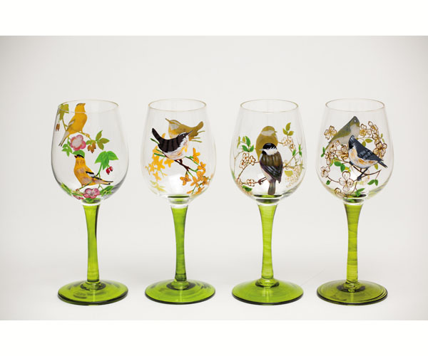 Handpainted Wine Glasses 12 oz Assorted Aero Postale