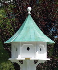 Carousel Bird House Blue Verde Copper Roof