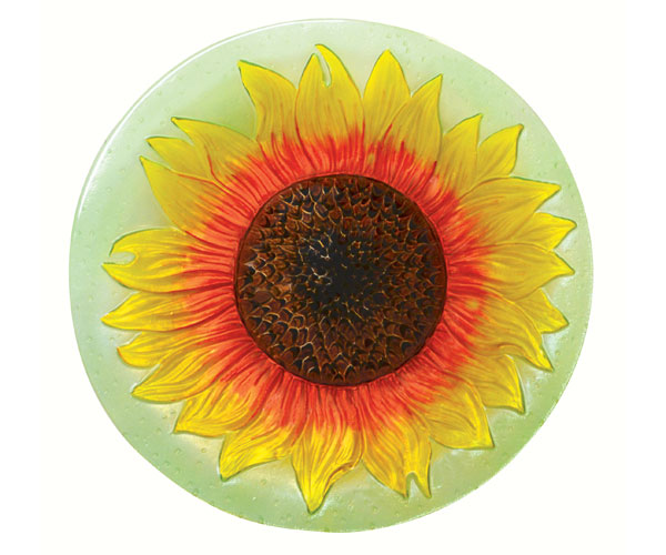 Sunflower Embossed Glass Birdbath Bowl 
